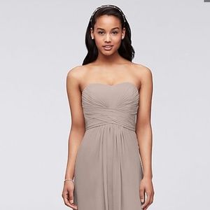 David's Bridal Long Strapless Dress